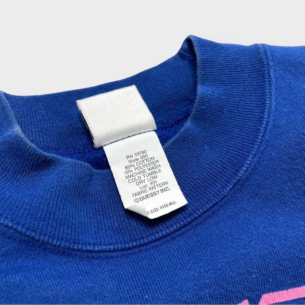 Vtg 90s Guess University Mock Neck Sweatshirt, Heavyweight, Made in USA M - Picture 5 of 5